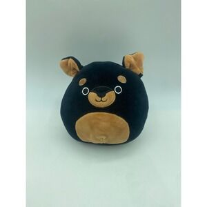 Squishmallows Mateo the Rottweiler Dog Black Tan 5 Inch Plush Kellytoy Toy